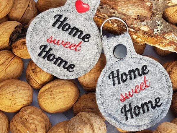 Home Sweet Home Schlüsselanhänger - ITH-Stickdatei